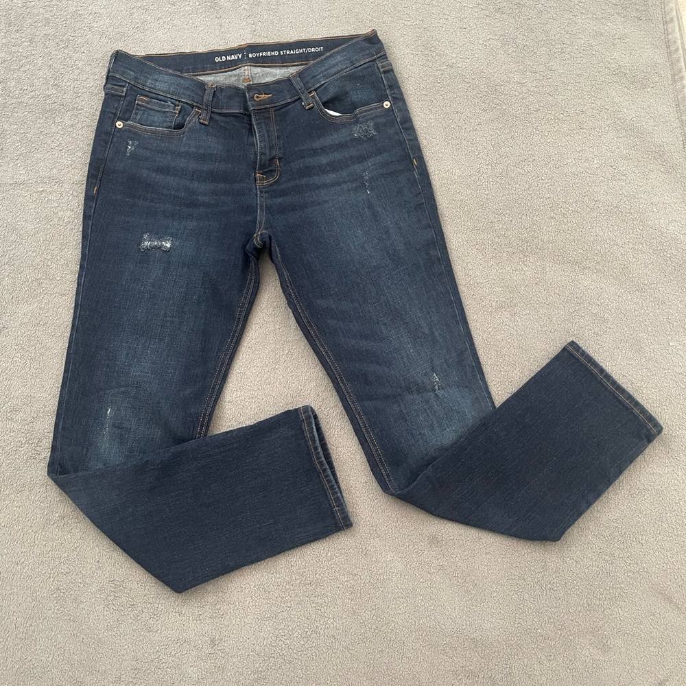 Old Navy Women's Deep Indigo Straight Leg Jeans